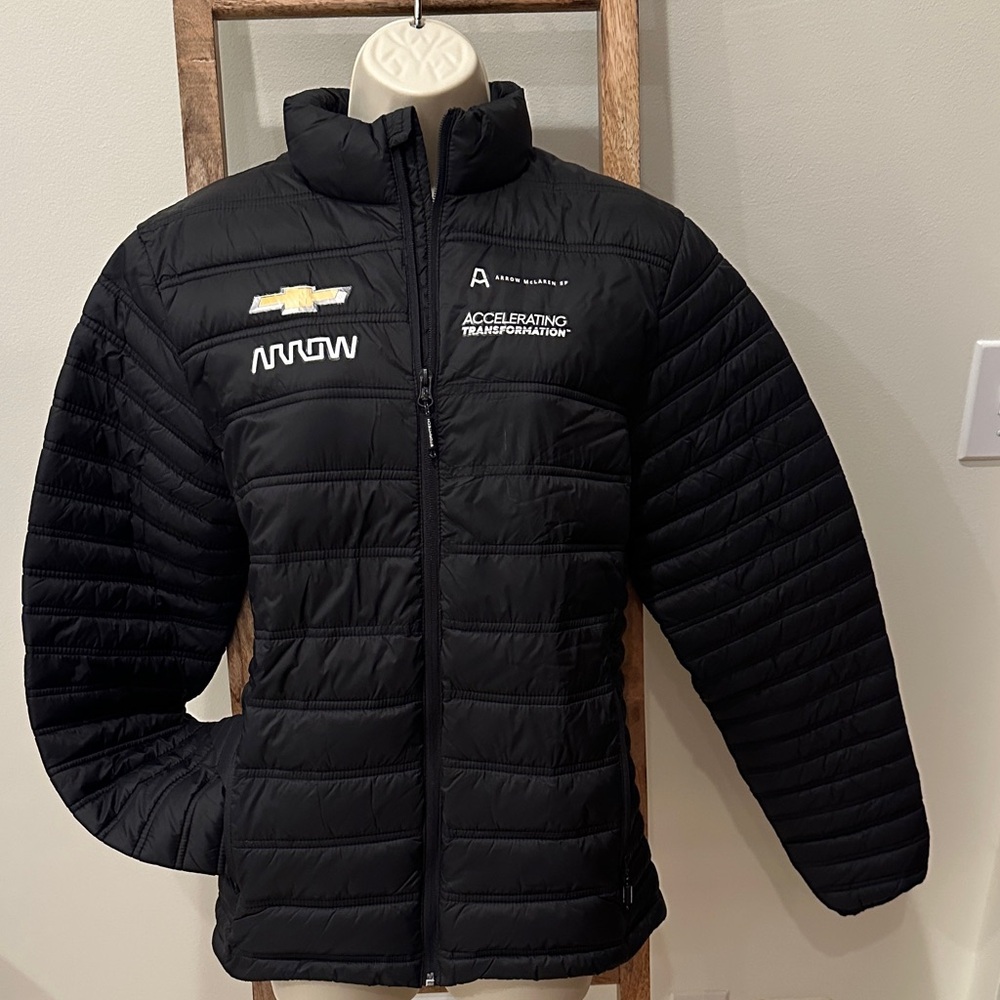 StormTech Black Quilted Jacket with Chevrolet  and Arrow McLaren Logos